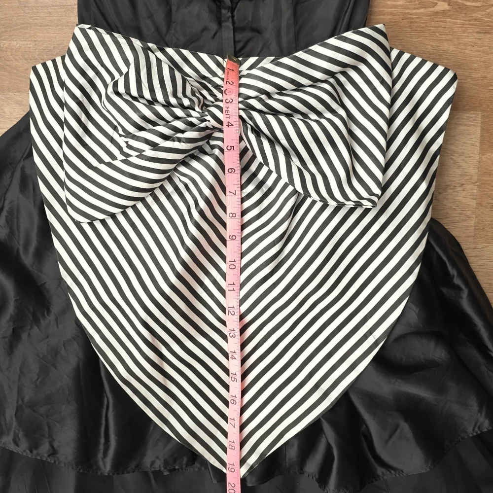 Vintage 80s Gunne Sax by Jessica McClintock Strapless Tiered Gown w Bow US 9 - Picture 15 of 16